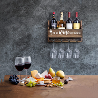 Porte-vin en pin massif, en bois, mural, rangement de cuisine, vente en gros