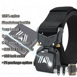 Custom Braided Nylon Web 8601 Tactical Belts With Quick Release Aluminium Buckle For mens