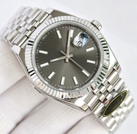 Montre mécanique automatique pour homme de haute qualité, lunette cannelée, index en cristal, calendrier, bracelet en acier Jubilee
