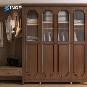 Armario Minimalista de Madera Blanca, Construcción de Madera Sólida, Almacenamiento que Ahorra Espacio para Dormitorios de Apartamentos Contemporáneos - Product Image 3