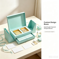 Boîte cadeau en carton rigide multicouche écologique personnalisée avec ouverture à double porte et tiroir pour ensemble de thé, cosmétiques et soins de la peau