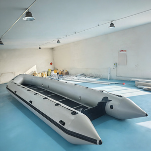 Bote Inflable de PVC de 2m a <span class=keywords><strong>8m</strong></span> de Largo con Piso de Madera Contrachapada en Color Gris Claro - Product Image 3