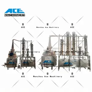 에이스 스틸 보드카 증류 장비 알코올 스틸 칼럼 환류 여전히 구리 버블 플레이트 및 캡