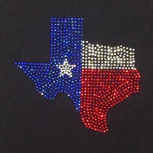 Bling Texas Style bricolage fer à repasser paillettes strass transfert personnalisé Lone Star Design verre Texas Lone Star strass - Product Image 5