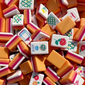 Fichas de Mahjong Degradado Naranja-Rosa de Estilo Ins de Alta Estética, Hechas a Mano, para Fiestas y Entretenimiento - Product Image 4