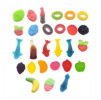 Groothandel Halal Bulk Gummy Candy Zacht Zuur Zoet met Verschillende Vormen Fruit Gemengde Smaken Suiker Bedekt Verpakt in Zakjes