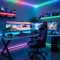 Monitor curvo para PC ultrapanorámico de 44.5 pulgadas 5K 32:9, pantalla para juegos de 180Hz HDR400 con luz RGB y soporte VESA 100x100