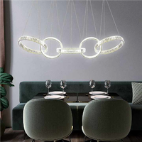 BGST décor à la maison haut plafond suspension lampe en acier Led rond moderne nordique luxe lustre en cristal pendentif lumière Restaurant