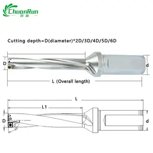 Sp Indexeerbare Boor 3d4d5d6d Intern Koud Boren Met Spmg Carbide Insert U Boor