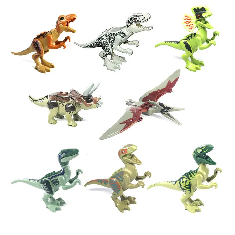 مكعبات بلاستيكية على شكل ديناصور صغير مكعبات ثلاثية الأبعاد DIY لعبة تعليمية لعبة الديناصور مكعبات بناء الديناصور JH16010