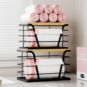 Ensemble de paniers de rangement muraux noirs à 2 niveaux, rectangulaires, pour fruits et légumes, organisateur de cuisine, utilisation sur comptoir suspendu - Product Image 2