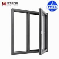 Fenêtre à battant en aluminium à rupture de pont thermique, économie d'énergie, coupe-vent, pour la construction de maisons et d'appartements (vente en gros)