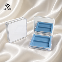 Palette de fards à paupières vide en plastique personnalisable, 2 couleurs, avec étui compact pour blush et highlighter