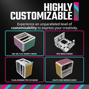 Cooler Master <span class=keywords><strong>QUBE</strong></span> 500 Flatpack Macaron, Torre Completa ATX para Juegos con Alto Flujo de Aire, Personalizable, Vidrio Templado Acrílico, Puerto Frontal de Audio - Product Image 3