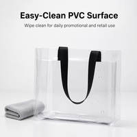 Sac fourre-tout transparent en PVC sur mesure avec logo imprimé pour une utilisation promotionnelle en matière de mode, réutilisable, commandes en gros