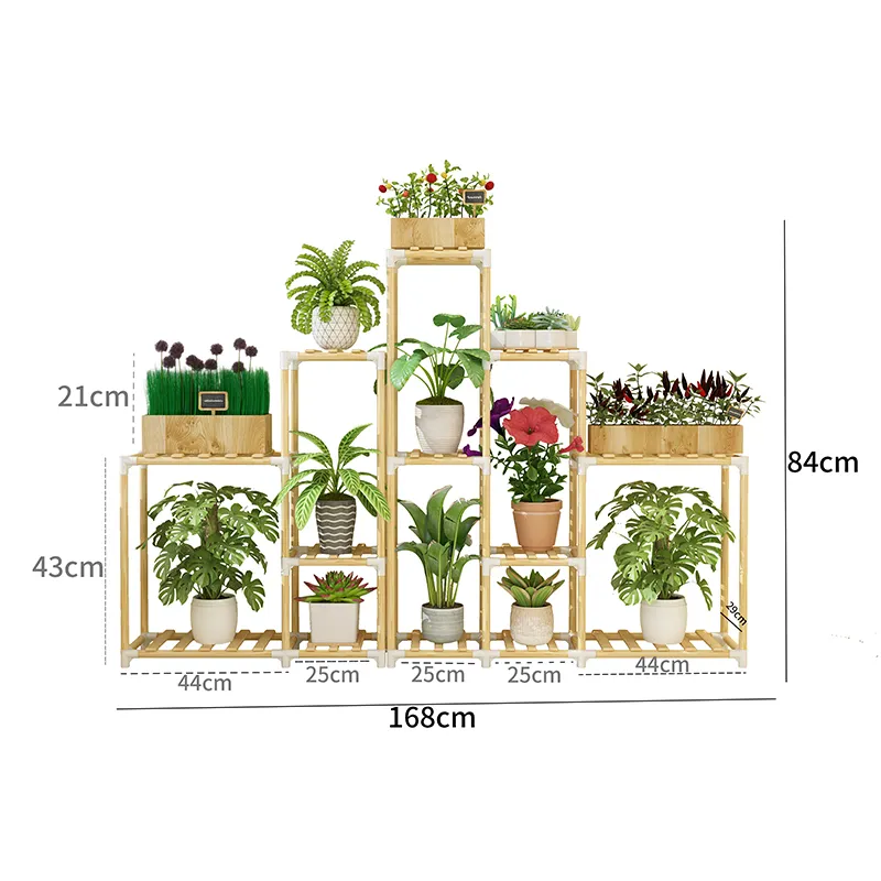 Multifunctionele Indoor Opbergplanken Houten Bloemenstandaard Plantenhouder Bloempot Stand Huishoudelijk Rek