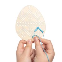 Kit de couture d'œufs de Pâques en bois, jouet à laceter DIY pour enfants, décoration de vacances, cadeau éducatif