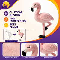 Peluche mascotte personnalisée, flamant rose, avec coutures durables, pour la fête de Thanksgiving, porte-clés en peluche