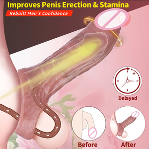 Retard d'éjaculation manchon de pénis creux dispositif d'agrandissement de circonférence de bite préservatif extensible jouets sexuels en Silicone pour hommes adultes plaisir % - Product Image 2