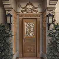 Porte d'entrée principale de villa personnalisée en laiton couleur bronze en acier inoxydable porte d'entrée de sécurité en cuivre de luxe