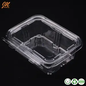 8 12 16 20 24 32 35 48 64Oz RPET/PET Food Fruit Container Plastic Hinged Clamshell Food Container Tamper Evident Food Containers