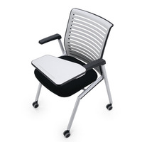 Chaise de bureau pliable ergonomique avec soutien lombaire confortable pour une longue séance à la maison/réunion/formation