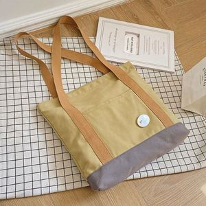 Bolsa de Mensajero de Lona Lisa, Bolsas de Mano con Bolsillos Interiores, Bolsas de Compras Reutilizables de Lona - Product Image 1