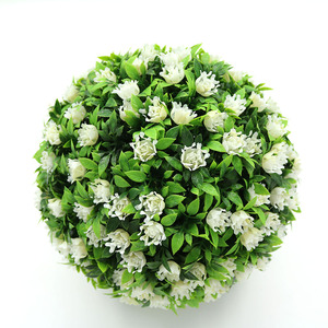 Bola de Topairy de boj de hierba Artificial de alta calidad, Bola de flor rosa de boda hecha a mano, decoración colgante de techo para interiores y exteriores - Product Image 6