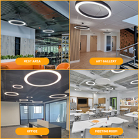 Luminaire suspendu LED circulaire dimmable 40W 3CCT homologué UL, base en aluminium, pour hall d'hôtel, restaurant