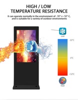 Kiosque numérique LCD à écran IPS étanche pour extérieur, 43/49/55/65/75/86 pouces, 2500 nits, télécommande intégrée, CMS intégré