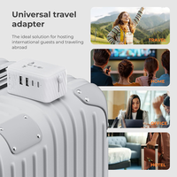 Adaptateur de chargeur de voyage universel tout-en-un 17W, prise universelle mondiale, 2 USB, 2 Type-C pour une utilisation mondiale, courant nominal de 6A