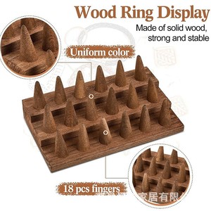 Wooden Ring Rack Walnut Wood Desktop Display Stand Jewelry Storage Organizer - Product Image 4