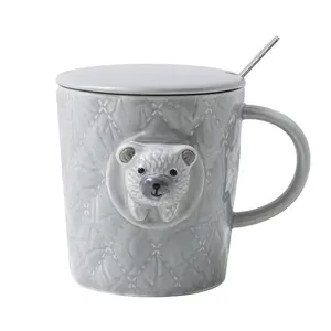 3D relief three-dimensional animal ceramic cup receiving cute cartoon mug small fresh student gift cup