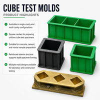 Moule de laboratoire pour l'échantillonnage de béton, pour essai de cube de béton armé avec cavités carrées