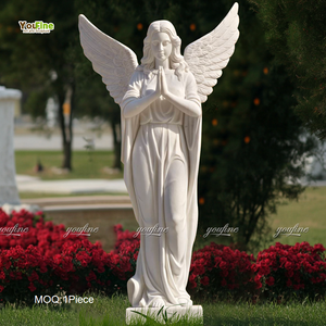 Escultura de Ángel Alado de Mármol Blanco Estilo Europeo, Estatua de Ángel Tallada a Mano para Jardín, Parque, Villa, Diseño Personalizado - Product Image 5