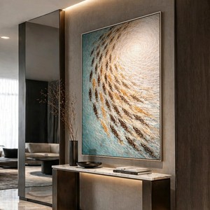 Hand Painted Oil Painting <b>Gold</b> <b>Frame</b> Rectangle Impressionism Modern Minimalist Entryway Living Room Wall Art - Product Image 2