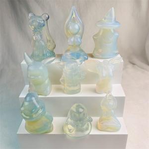 Figuras de Pokémon de cristal de ópalo blanco, esculturas de Pokemon de cristal tallado de <span class=keywords><strong>Monster</strong></span> Pikachu, venta al por mayor - Product Image 4
