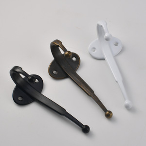 B-454 Wall <b>Hook</b> Zinc Alloy Antique Bronze Black <b>White</b> Single <b>Hook</b> Heavy Duty <b>Coat</b> Rack For Wall Or Door Installation - Product Image 1
