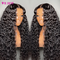 Peluca Frontal de Cabello Humano Natural Ondulado sin Pegamento, con Logotipo y Empaque Personalizados, Pelucas de Encaje Frontal para Mujer