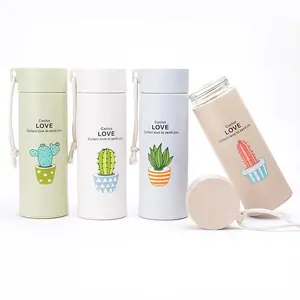 Стеклянные красочные милые бутылки для воды на заказ с логотипом на заказ, рекламный стаканчик для воды, портативный подарок для мероприятий, оптовая продажа