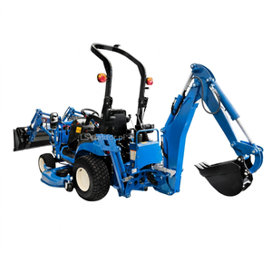 Tractor utilitario compacto azul 4x4, minicargadora, retroexcavadora, cortacésped, máquina agrícola, equipo de construcción autopropulsado - Product Image 1