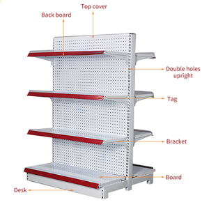 Estante <span class=keywords><strong>de</strong></span> equipo Estantería Góndola Exhibición <span class=keywords><strong>de</strong></span> metal Tienda <span class=keywords><strong>de</strong></span> comestibles Compras usadas Supermercado Estantes <span class=keywords><strong>de</strong></span> almacenamiento sólidos <span class=keywords><strong>de</strong></span> un solo lado - Product Image 3