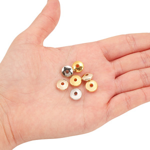 Cuentas espaciadoras CCB galvanizadas de 10 mm, redondas, de metal, para la fabricación de pulseras, componentes de joyería. - Product Image 1