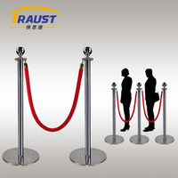 Traust Gold VIP Red Carpet Events Crowd Control Stütze Metall pfostens tangen Samts eil barriere Edelstahl kugel oberteil 955mm