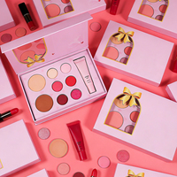 Private Label Vegane DIY Gesichtskosmetik mit Lidschatten, Rouge, Kontur & Highlighter Make-up Geschenkset