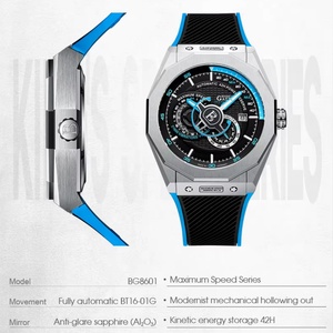 Montre mécanique automatique pour homme BG8601-A German King Speed Series, montre-bracelet de luxe tendance, bracelet en caoutchouc - Product Image 6