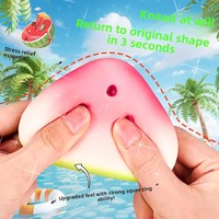 Balle anti-stress en PU, texture mochi, en forme de pastèque, à rebond lent, jouet en forme de fruit pour jeunes (15-35 ans) - Anti-stress