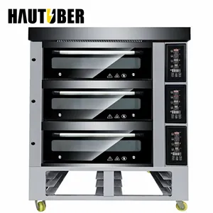 Wettbewerbsfähiger Preis automatischer kommerzieller Gas-Deck-Ofen mit Dampf-Drei-Deck-Ofen zum Backen hochspezifischer Ofen