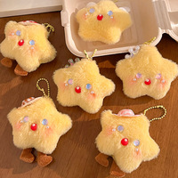 Porte-clés en peluche étoile créative en gros, pendentif étoile à cinq branches mignon pour sac à dos, jouet, breloque, accessoire