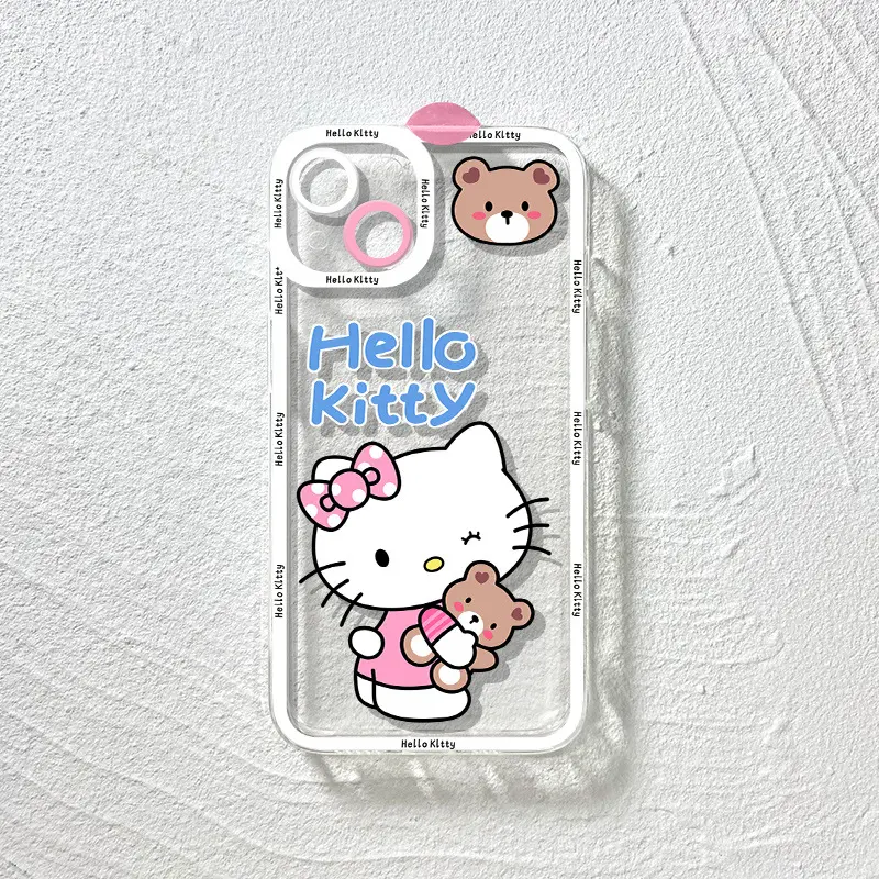 Hot Verkoop Transparante Cartoon Hello Cute Cartoon Kitty Tpu Telefoon Hoesje Voor Iphone 11 12 13 14 15 Plus/Pro/Pro Ma